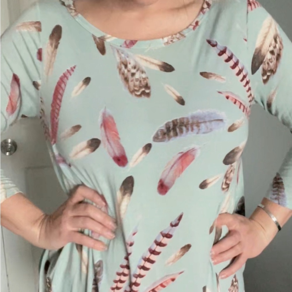 Aqua Feather Dress